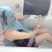 Thefetishgirl: Getting Gunged in My Silk Slip