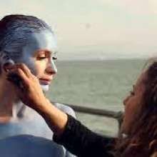 DrVenkman: Felicia Day Body Paint for Car Ad from 2014