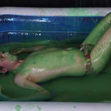 WamtasticUK: Justin Gunged in Banana Speedos