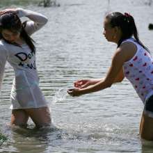 Owen: Kim and Nicole in the Pond--Photos