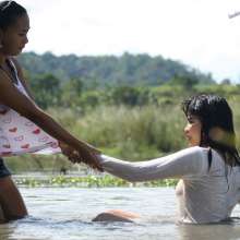 Owen: Kim and Nicole in the Pond--Photos