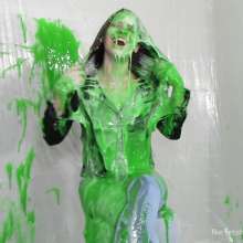 Miss Nicole: Meredith Blasted With Green Gunge, Fake Cum and Pies