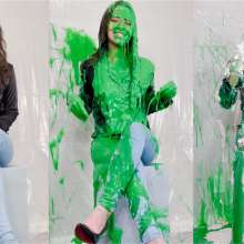 Miss Nicole: Meredith Blasted With Green Gunge, Fake Cum and Pies
