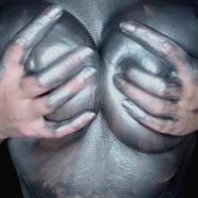 newt333: Metallic Silver Bodypaint on Breasts