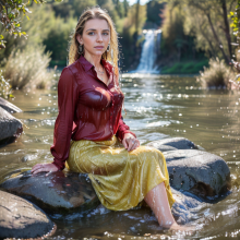 Wetmaxiskirts: Glamour AI Wetlook (Model: Photo Movie Realistic)