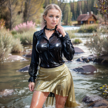 Wetmaxiskirts: Glamour AI Wetlook (Model: Photo Movie Realistic)