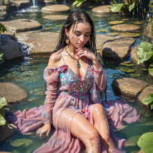 Wetmaxiskirts: Glamour AI Wetlook (Model: Photo Movie Realistic)