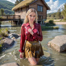Wetmaxiskirts: Glamour AI Wetlook (Model: Photo Movie Realistic)