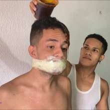 RevSlymsford: Saul In Leggings Gets Wet + Messy Punishment From Lionel
