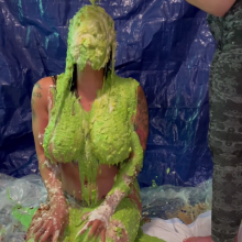 Slimed Models: Naked Lynne Plays Our Nasty Pie Game!