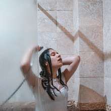 Wet Live Team: She Is All Wet in the Pool and in the Shower after Sports