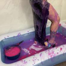 lovingmessy4you: Slime in Belly Dancer Costume and Crocs