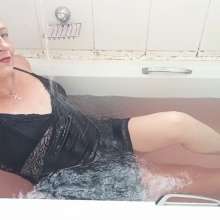 Thefetishgirl: Soaking Wet in My Black Silk Slip