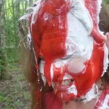 Berry G: Shaving cream and fruit pie filling!