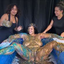 RevSlymsford: Gameshow Forfeit: Gaby Strip + Humiliating Open Legged Mess