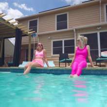 WetlookFashion: Joy and Hannah Are Wet Team Pink