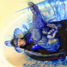 messyhot: Laotian Doll Sammie Baby Slimed in a Shiny Bathing Suit