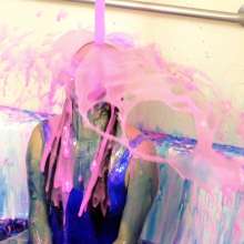 messyhot: Laotian Doll Sammie Baby Slimed in a Shiny Bathing Suit