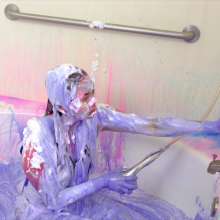 messyhot: Laotian Doll Sammie Baby Slimed in a Shiny Bathing Suit