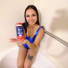 messyhot: Laotian Doll Sammie Baby Slimed in a Shiny Bathing Suit