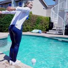 CustomFetish: Madi B Wets Clothes in the Pool (No Sound}