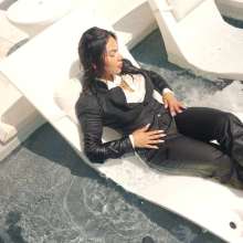 WetlookFashion: Maria Swims and Showers in a Business Outfit