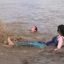 DungeonMasterOne: Maude and Violet Vixen, Tight Sportswear In The Mud!