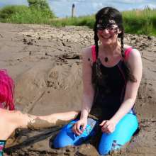 DungeonMasterOne: Maude and Violet Vixen, Tight Sportswear In The Mud!