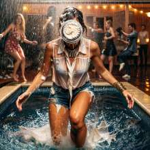 Sleazoid44: Wet Shorts, Sheer Blouse, Gooey Pie
