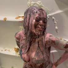 Splat Network: Ebony Goddess--Rose POV Slimed and Pied