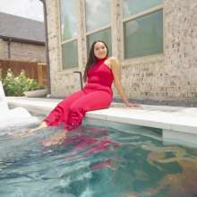 WetlookFashion: Tina Takes a Formal Swim and Shower