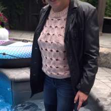 Wet Orchid: Wet Orchid Swims in Pool with Long Leather Jacket On.Clothed