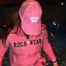 Wet Orchid: Wet Orchid Takes Night Swim In Pink Velour Tracksuit, Shoes