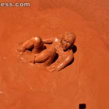 Jayce: White Clothes and Pantyhose Trashed in Thick, Smooth Mud!