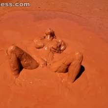 Jayce: White Clothes and Pantyhose Trashed in Thick, Smooth Mud!