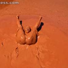 Jayce: White Clothes and Pantyhose Trashed in Thick, Smooth Mud!