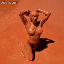Jayce: White Clothes and Pantyhose Trashed in Thick, Smooth Mud!