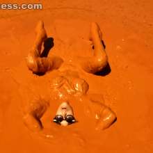 Jayce: White Clothes and Pantyhose Trashed in Thick, Smooth Mud!