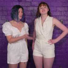DungeonMasterOne: White Playsuit Gunge Fun with Maude and Miss Abigail