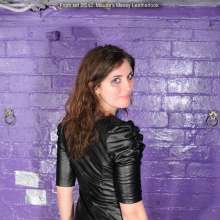 DungeonMasterOne: Maude gets messy in a black leather-look dress and thigh-high boots!