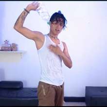 WETColours: Derek Gets Very Wet in a White Tank Top and Pants