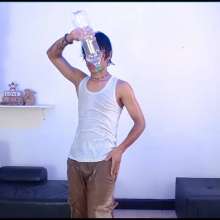 WETColours: Derek Gets Very Wet in a White Tank Top and Pants