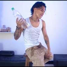 WETColours: Derek Gets Very Wet in a White Tank Top and Pants
