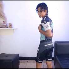 WETColours: Sexy Derek Gets His Awesome Cycling Suit Wet
