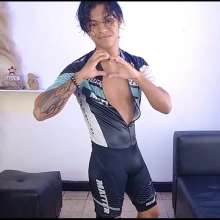 WETColours: Sexy Derek Gets His Awesome Cycling Suit Wet