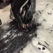 NynoGunge: Full Body Black Paint Naked