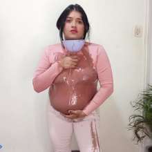 Hikari-Studio-Wam: Hikari Fills Her Outfit with a Lot of Slime.