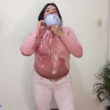 Hikari-Studio-Wam: Hikari Fills Her Outfit with a Lot of Slime.