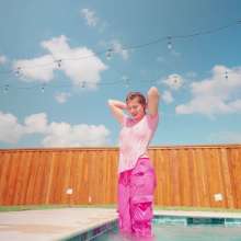 WetlookFashion: Joy Falls in the Pool In Cargo Pants and a T-shirt