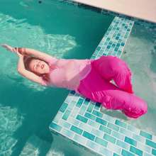 WetlookFashion: Joy Falls in the Pool In Cargo Pants and a T-shirt